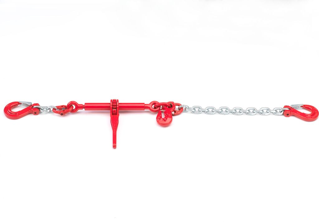 Zurrkette 10mm Ø GK8 einteilig mit integriertem Ratschenlastspanner 3m galvanisch verzinkt