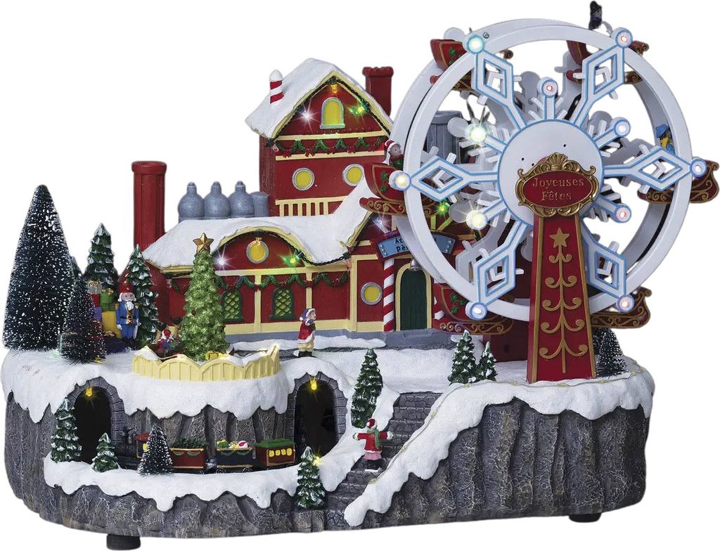 Weihnachtsszene mit Mühle, Weihnachtsdorf Produktbild 