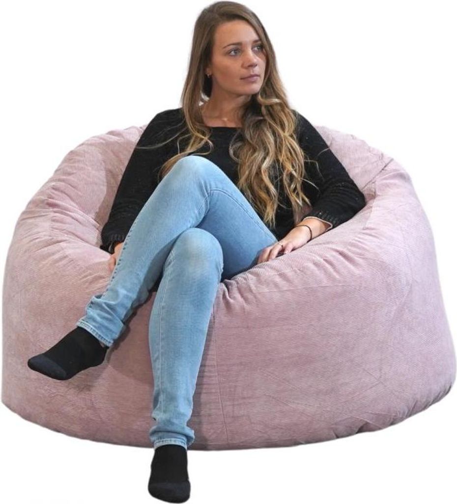 Sitzsack-Sessel XXL aus Cord 100 cm, Rosa