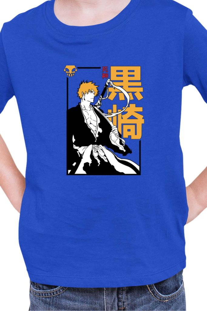 Kinder T-Shirt Manga Japan Anime Comics Animation Bleach 005, 9-11 Jahr - 140 / Blau