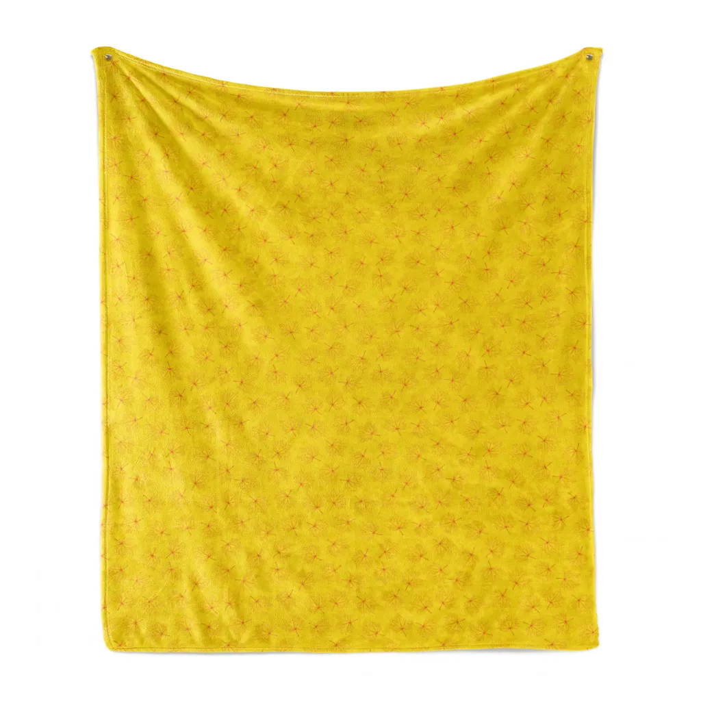 Coperta Outdoor Abakuhaus 125x175 Pile Flanella Foglie Gialle