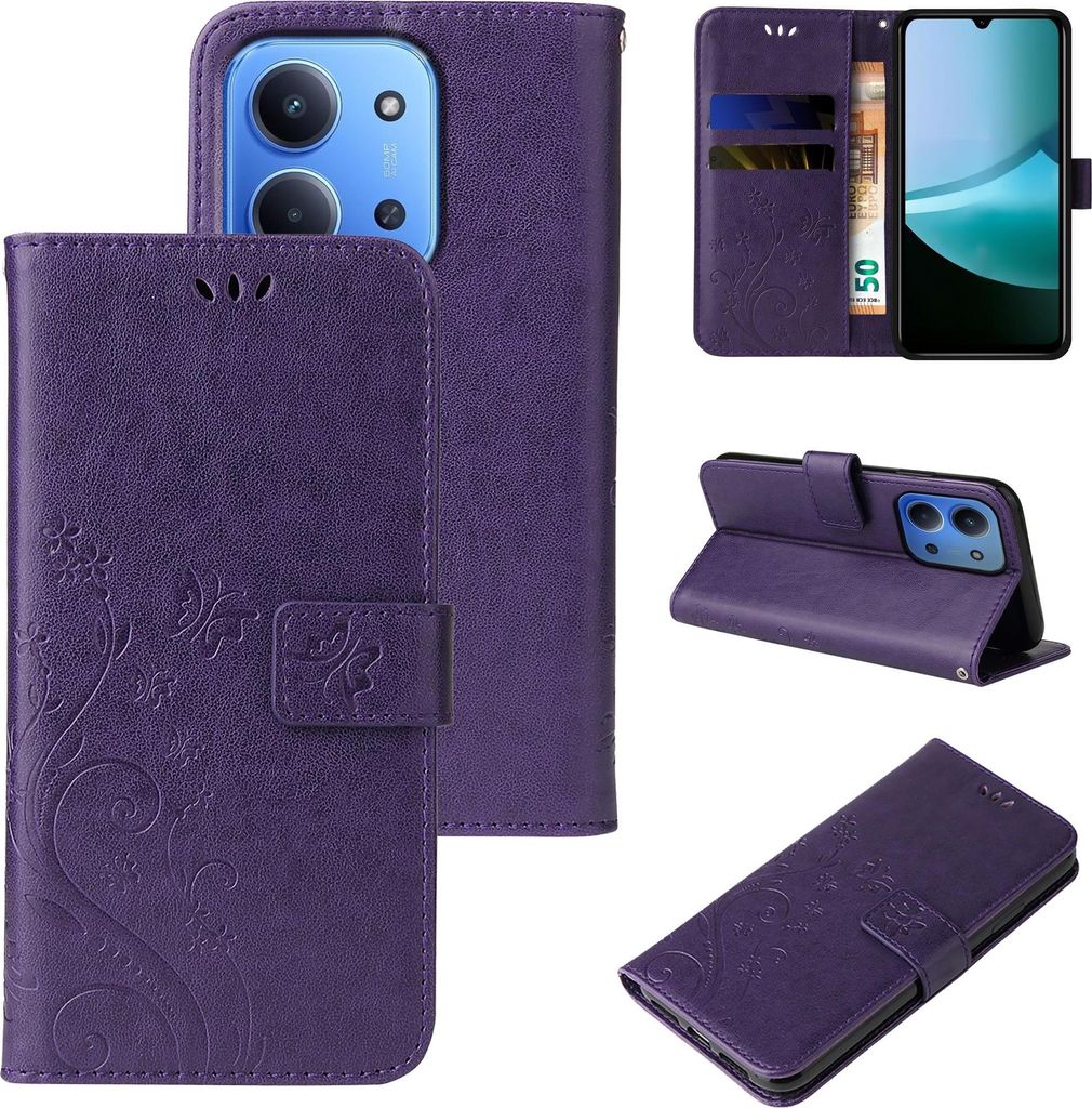 Handyhülle für Xiaomi Redmi 15C Floral Blumen Schmetterling Produktbild 