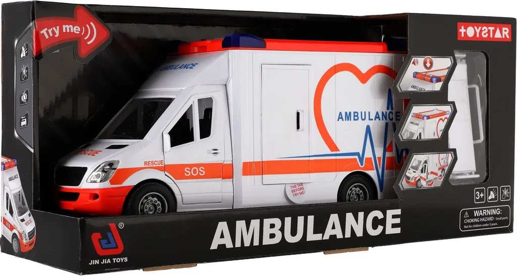 Ambulance TEDDIES 28cm : le jouet robuste avec extension arrière incluse