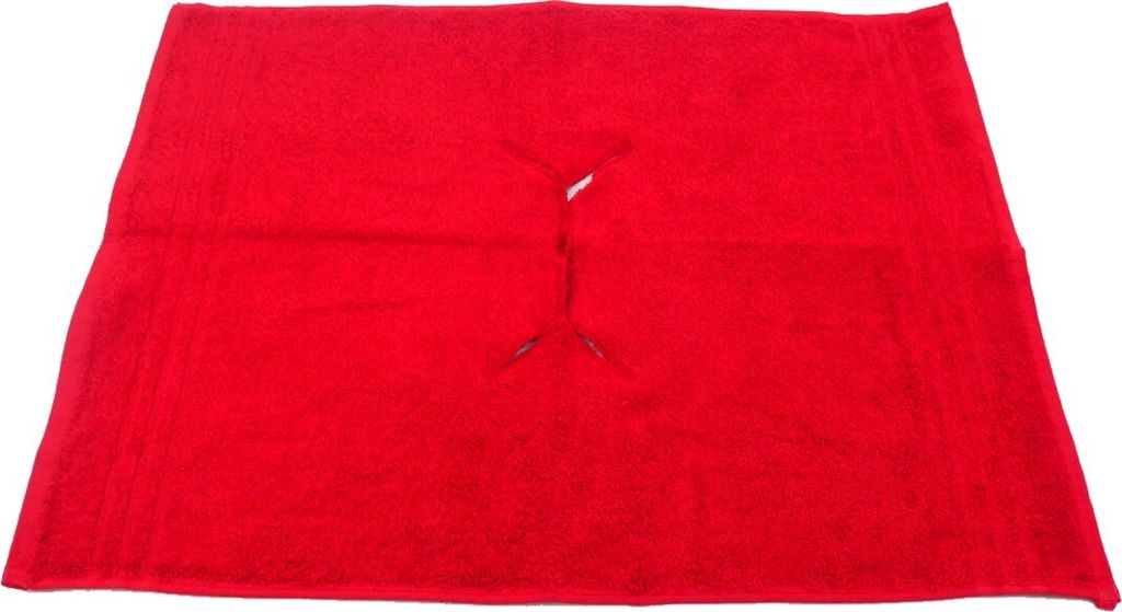 Nasenschlitztuch 50x60 cm 500g/m² rot mit Bestickung