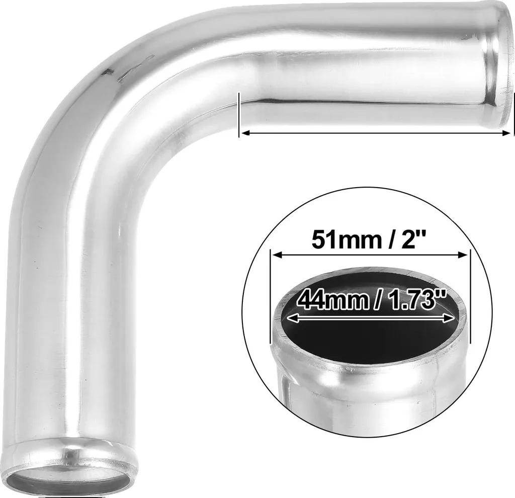 Tubo in Lega di Alluminio 51mm 90 Gradi per Sistemi Intercooler