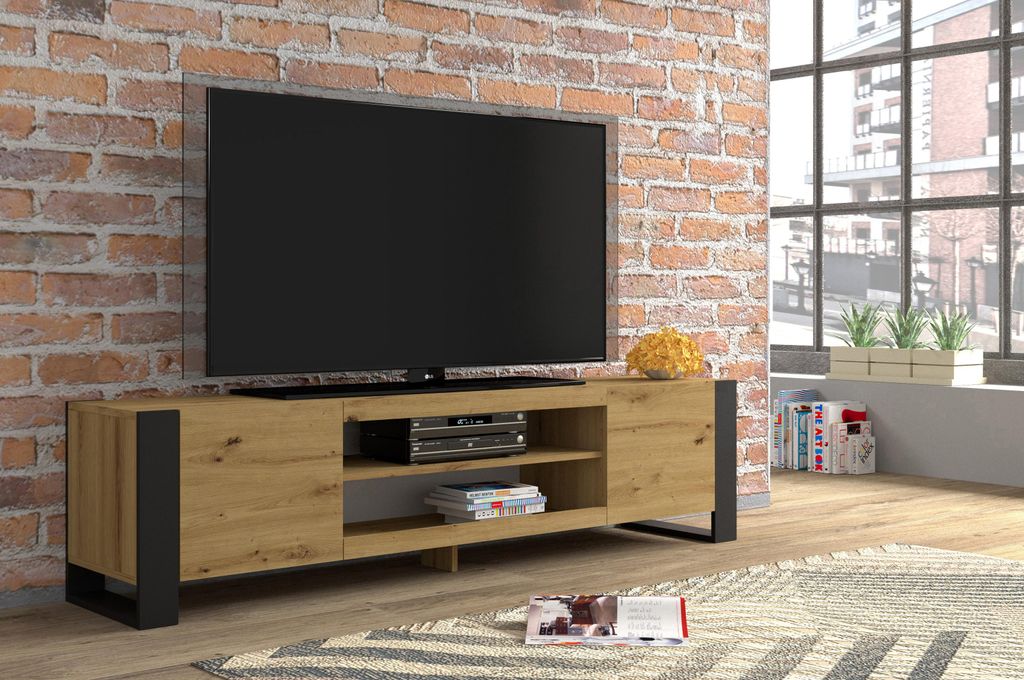 Szafka RTV niska MONDI 188 cm komoda HI-FI stolik półka Zdjęcie produktu 