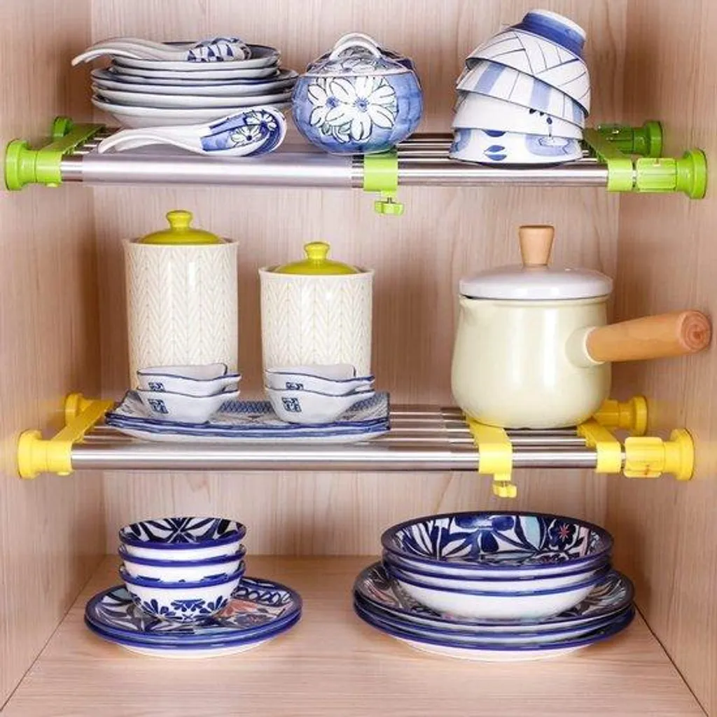 Organisateur de maison modulable, rangement sans percer vert ivoire