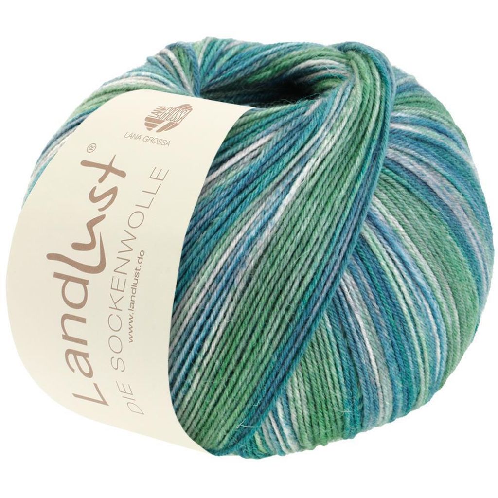Lana Grossa Landlust - Gomitolo Di Lana Invernale 26, Colore Blu Scuro Mélange, Miscela Di Lana Merino, Cotone E Yak (50g/70m)