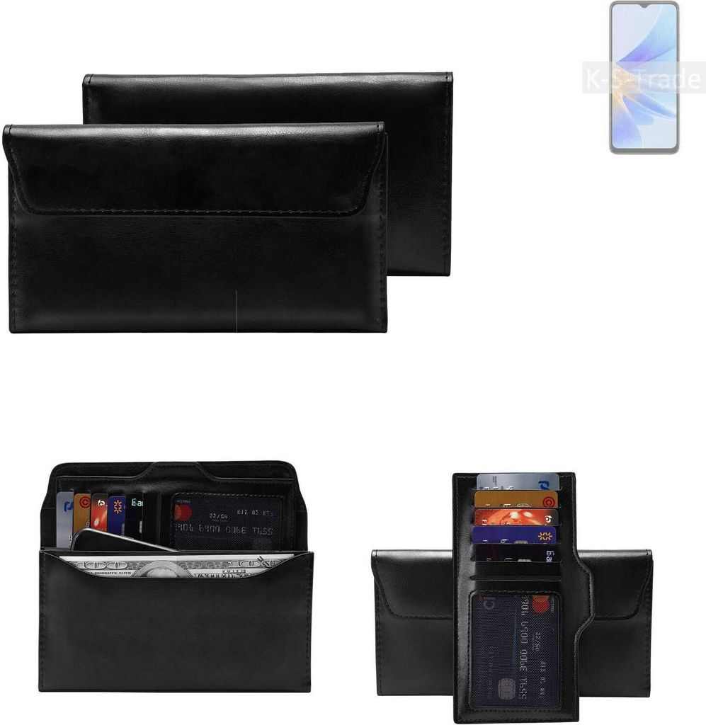 K-S-Trade Handy Hülle kompatibel mit Oppo A17k Schutz Hülle Tasche Schutz Case Handytasche Kunstleder schwarz, 1x