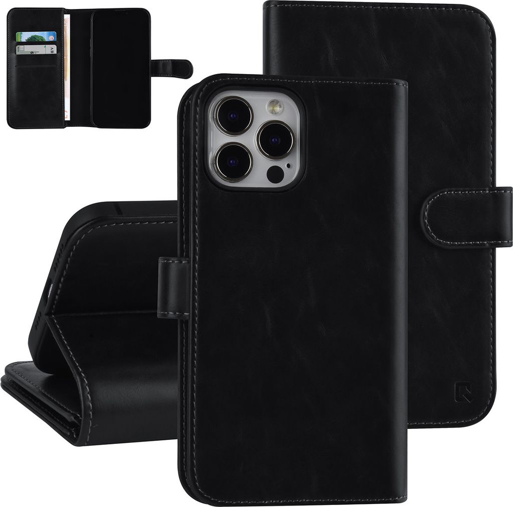 UNIQ Accessory Book type case iPhone 13 Pro Max - Card holder - Magnetic closure - Black