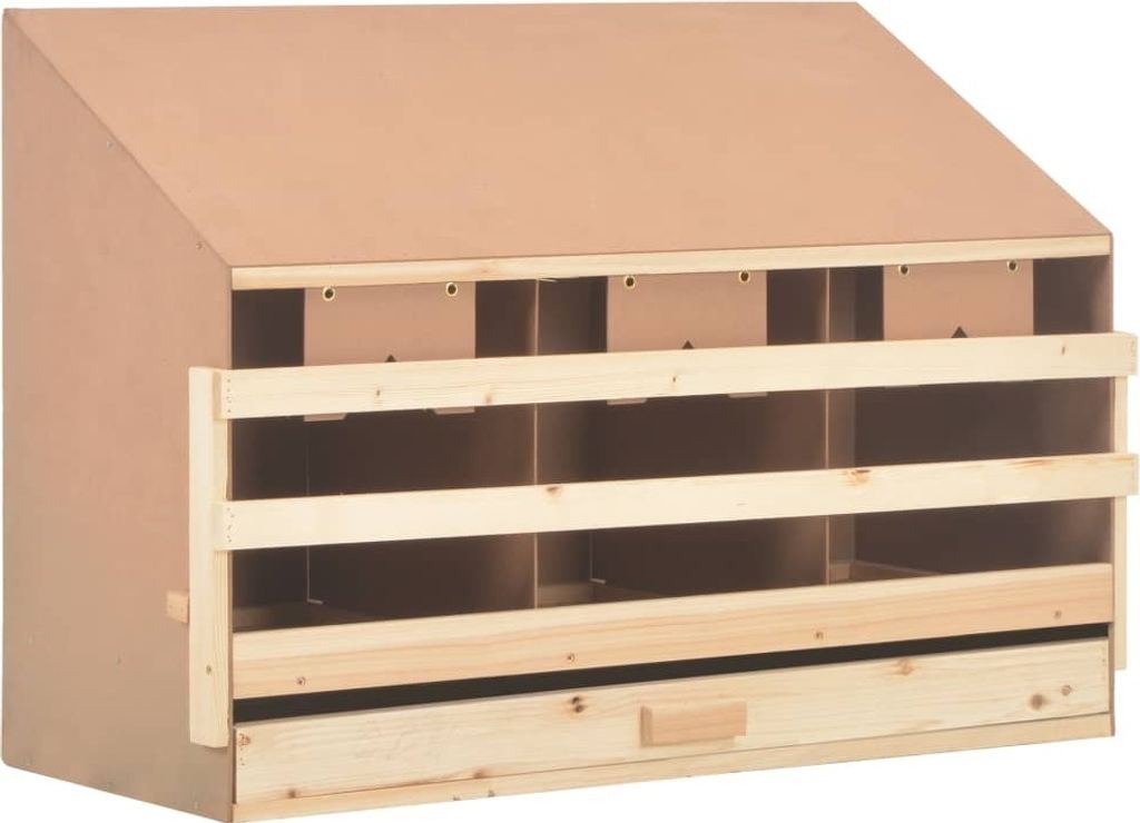 “2026 Moderne“Legenest für Hühner 3 Fächer 93x40x65 cm Massivholz Kiefer - Sonstiges Kleintierzubehör - Designermöbel 6758574