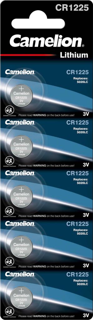 Knopfzelle CAMELION, CR1225 3,0V, Lithium, 5er-Blister Produktbild 1