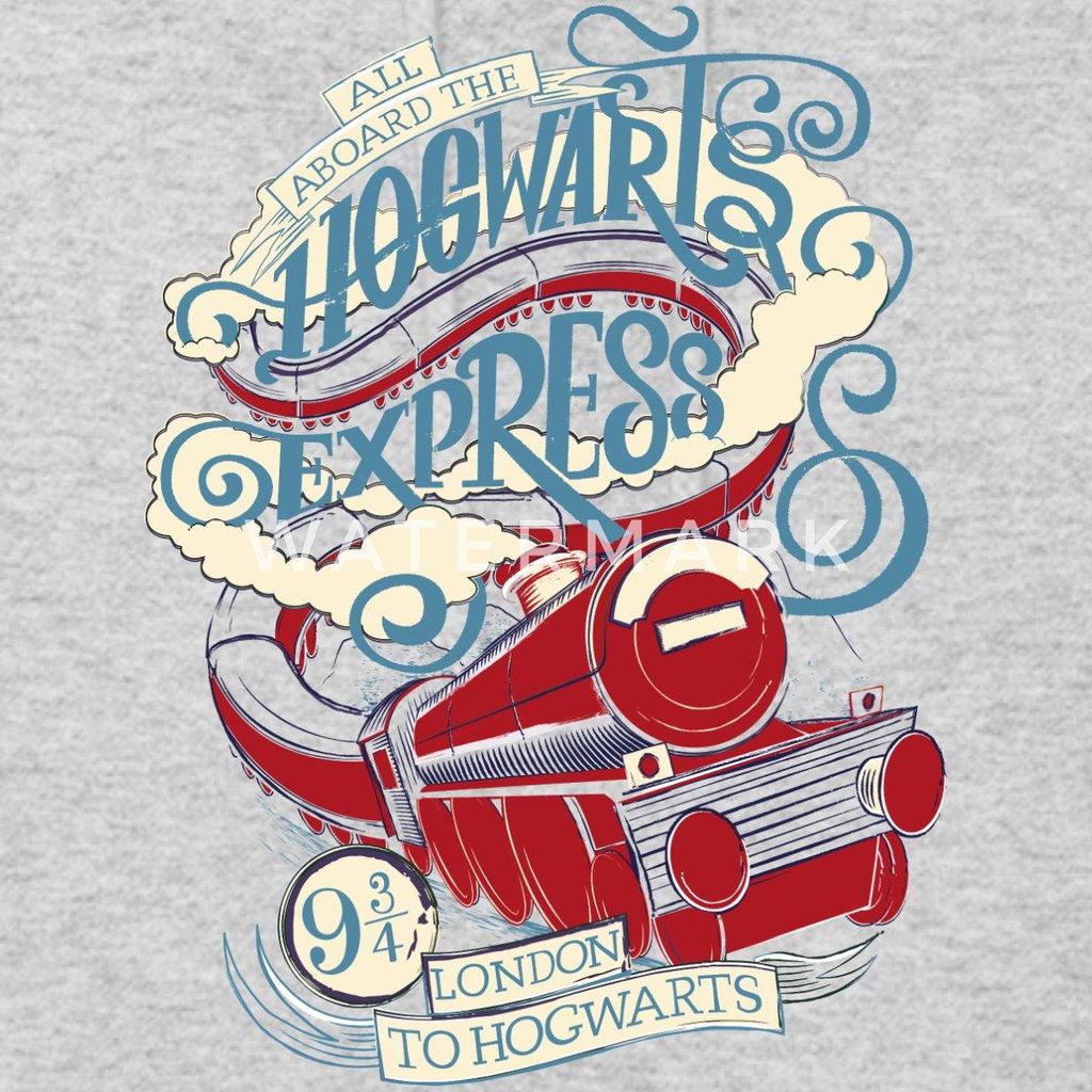 Spreadshirt Harry Potter Hogwarts Express Damen Hoodie, S, Hellgrau meliert