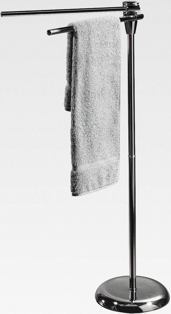 Handtuchständer mit 2 beweglichen Stangen Handtuchhalter in Edelstahl, Silber