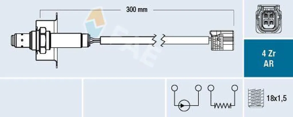 Sonde Lambda FAE 75622 OE 36531RH1013 pour Honda CR-V et Civic
