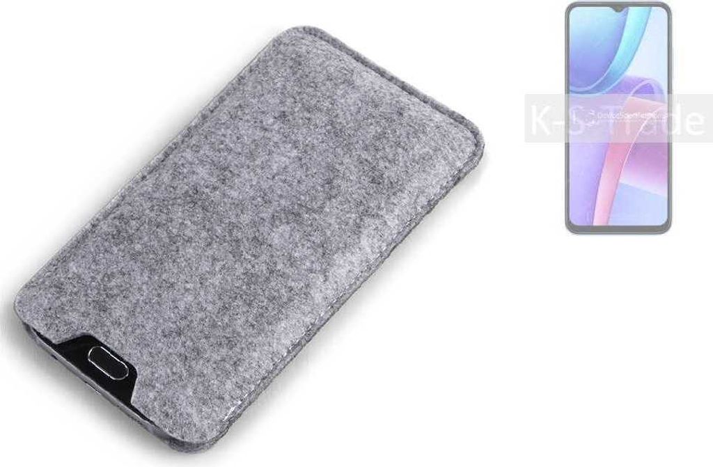 K-S-Trade Filz Handyhülle kompatibel mit Xiaomi Redmi Note 11R Schutzhülle Filztasche Filz Tasche Case Sleeve Handy Hülle Filzhülle grau