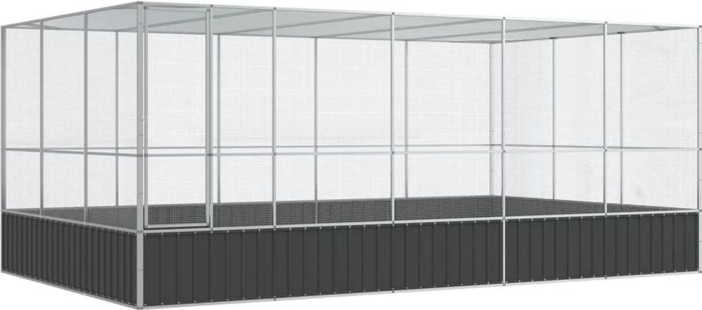 vidaXL Voliere mit Erweiterung Silbern 518x307x212 cm Stahl Produktbild 