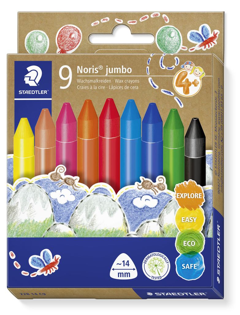 STAEDTLER Noris jumbo 228 14 Wachsmalkreide Etui mit 9 Produktbild 