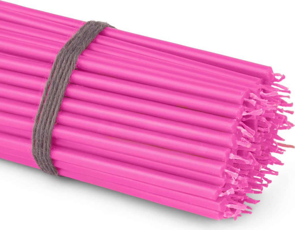100x Stabkerzen rosa Rußfrei Tropffrei dünn L 16cm Premium Paraffinwachs 36120