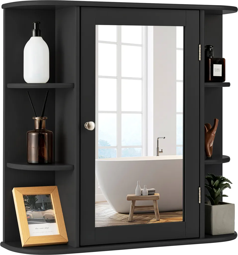 Armoire miroir salle de bain à étagères modulables 60cm de hauteur 66cm