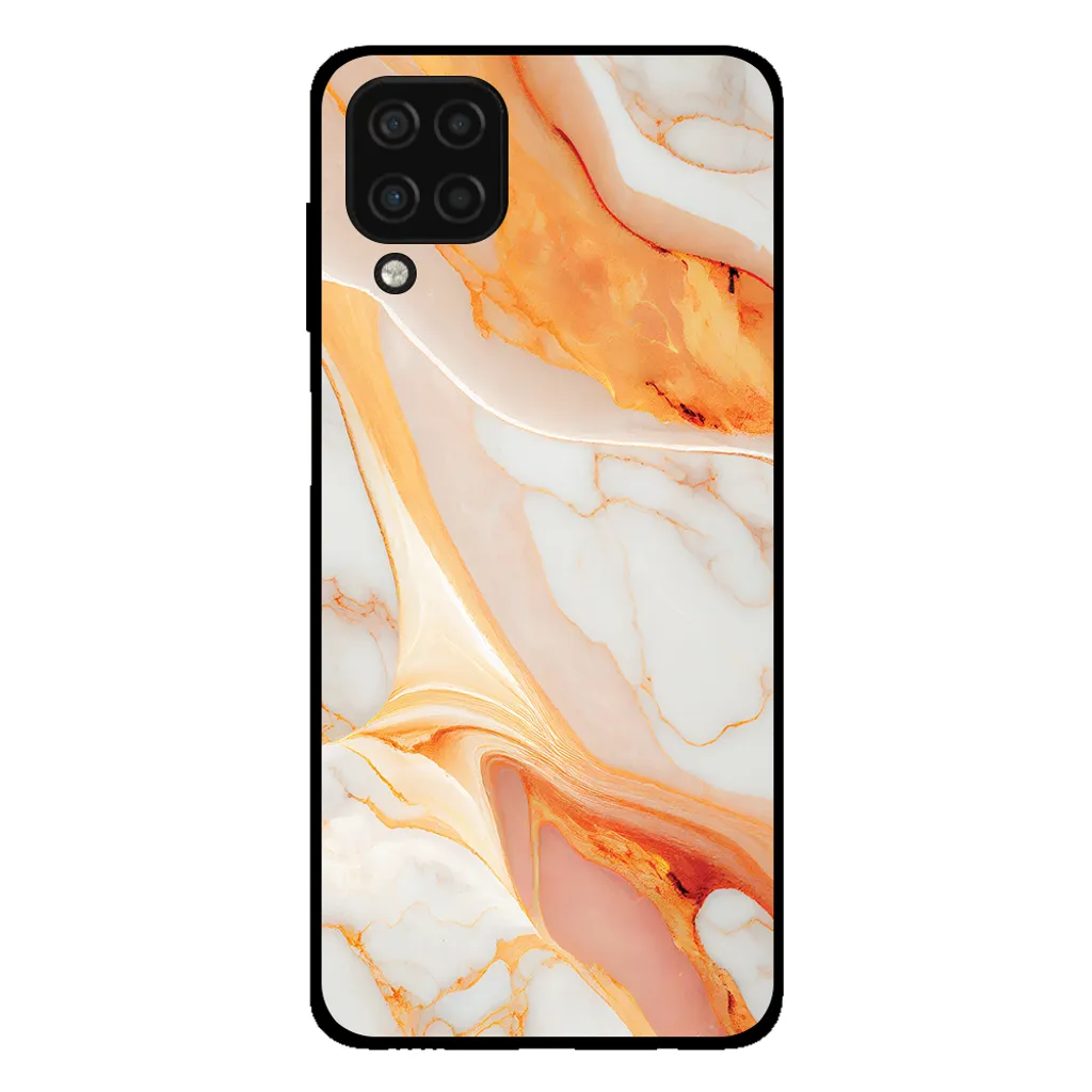 Offerta Cover Samsung Galaxy A12 Marmo Arancione - Smartphonica TPU
