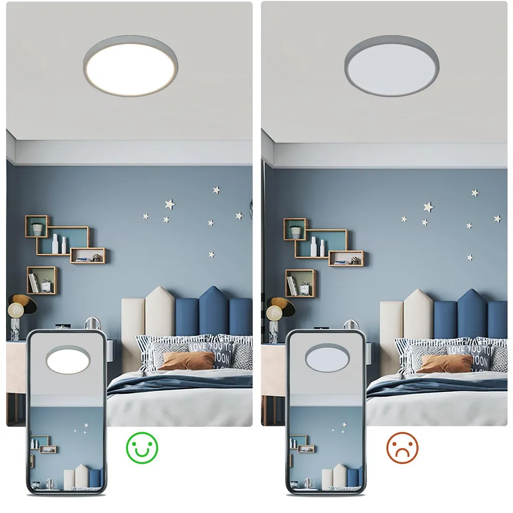 Luminaire Plafonnier LED 36W Non Gradable - Lot de 2 Lampes Blanches - 3