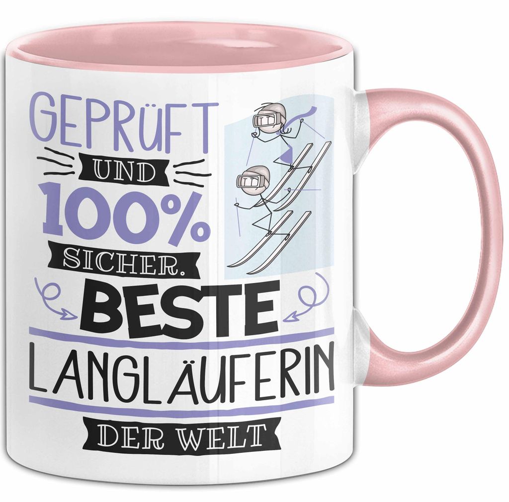 Beste Langläuferin Der Welt Tasse Geschenk für Eine Langläuferin Und Sicher Geschenkidee Geburtstag Weihnachten (Rosa)