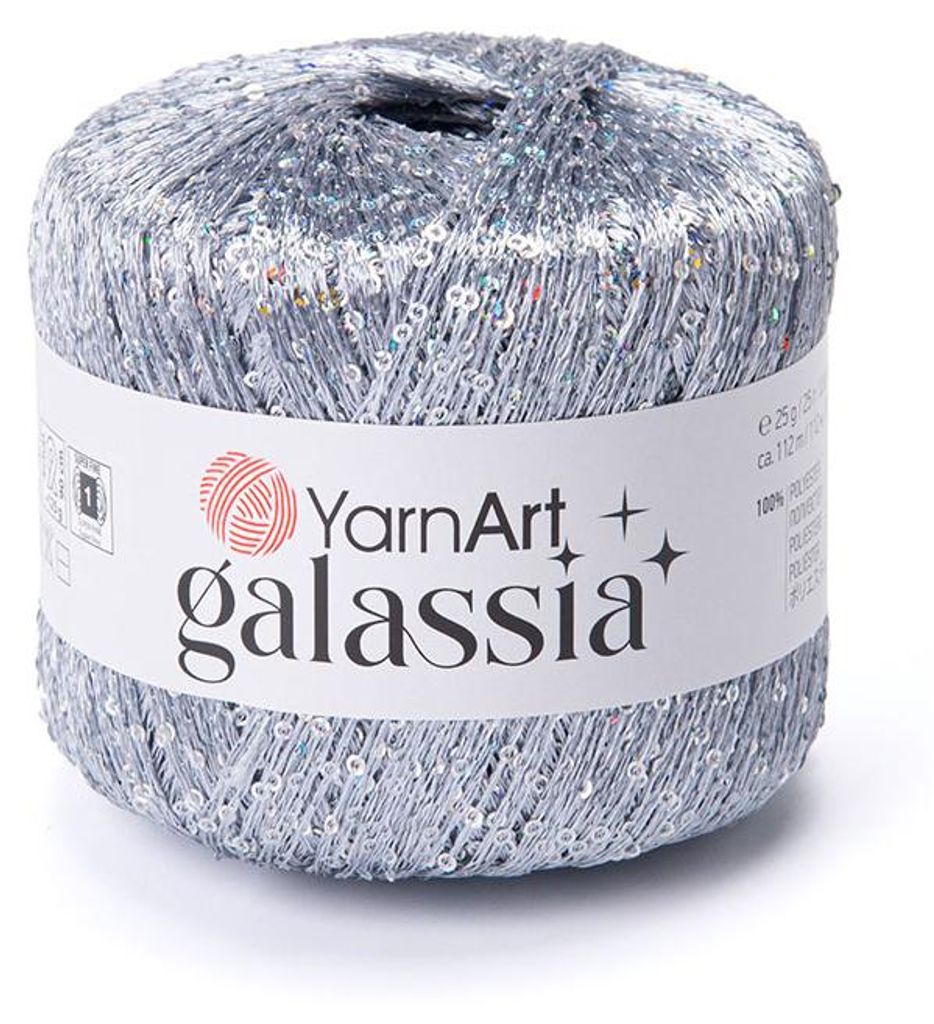 YarnArt Galassia Paillettengarn 5808 Silber 25g Produktbild 