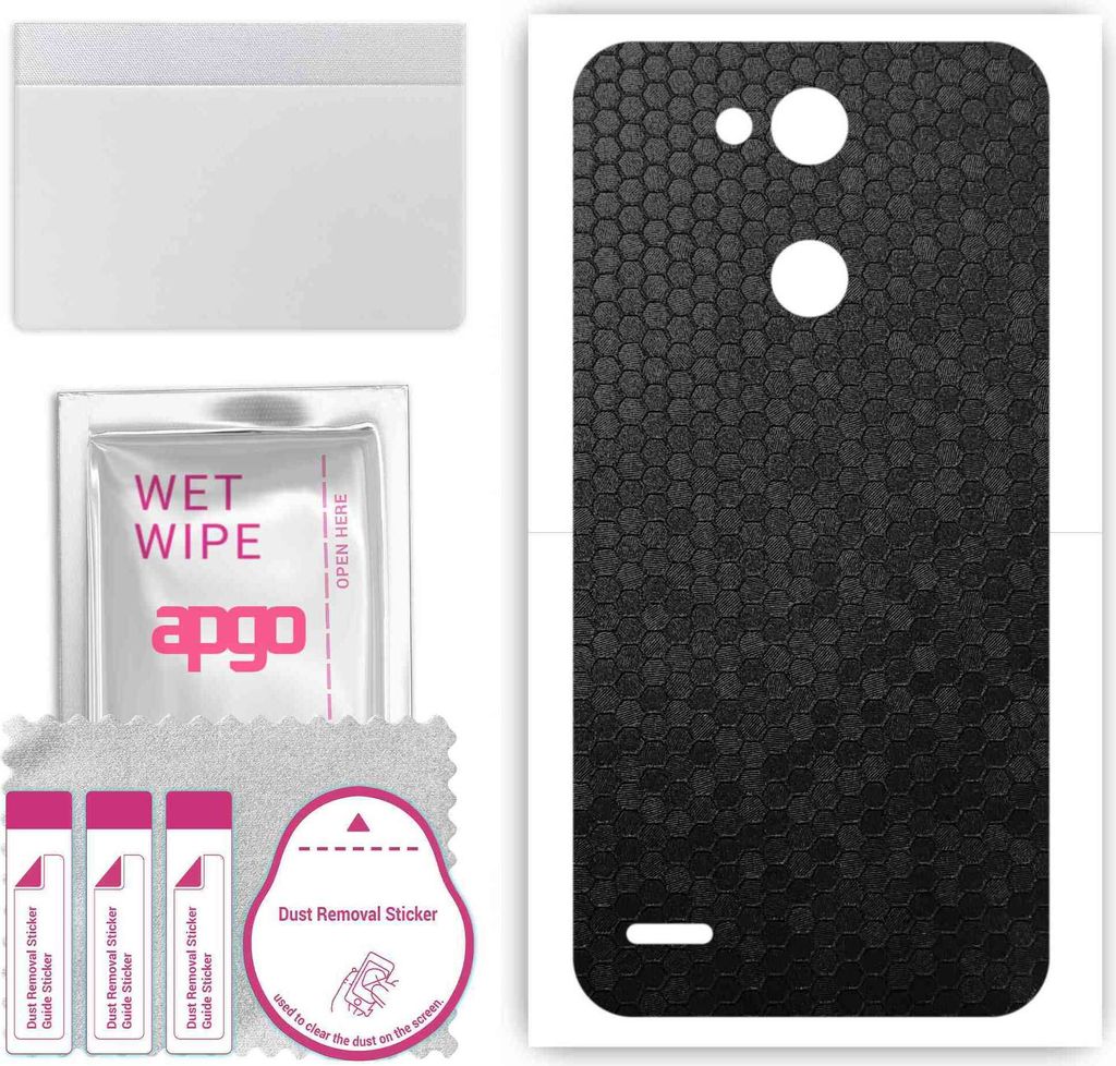 apgo Rückseite Schutzfolie, Skin, kompatibel mit LG X power 3, Hinten Displayschutzfolie aus Vinylfolie, kratzfest, einfache Montage - Schwarze Ho...