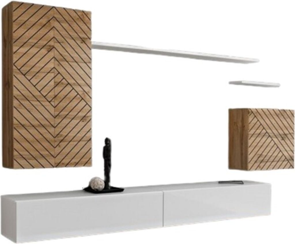 Meublorama AM-SWITCH 2-WTWL SW 2*7C/99KG, 2 Regale, 5 Tür(en), Braun, Mitteldichte Faserplatte (MDF), 400 mm, 3300 mm