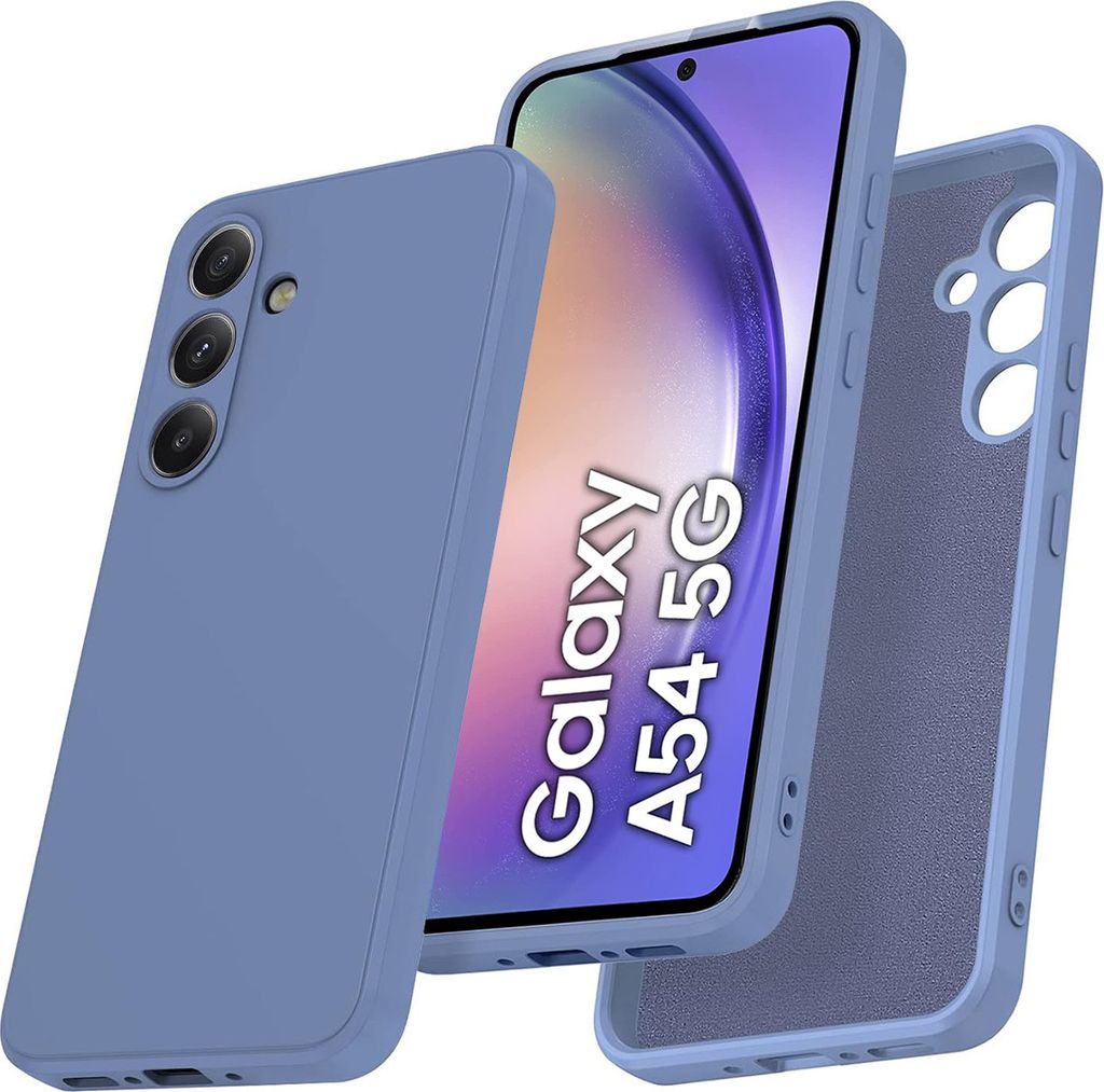 Galaxy A54 Hülle, Slim Liquid Silikon Gel Gummi Stoßfest Schutzhülle für Samsung Galaxy A54 Grau