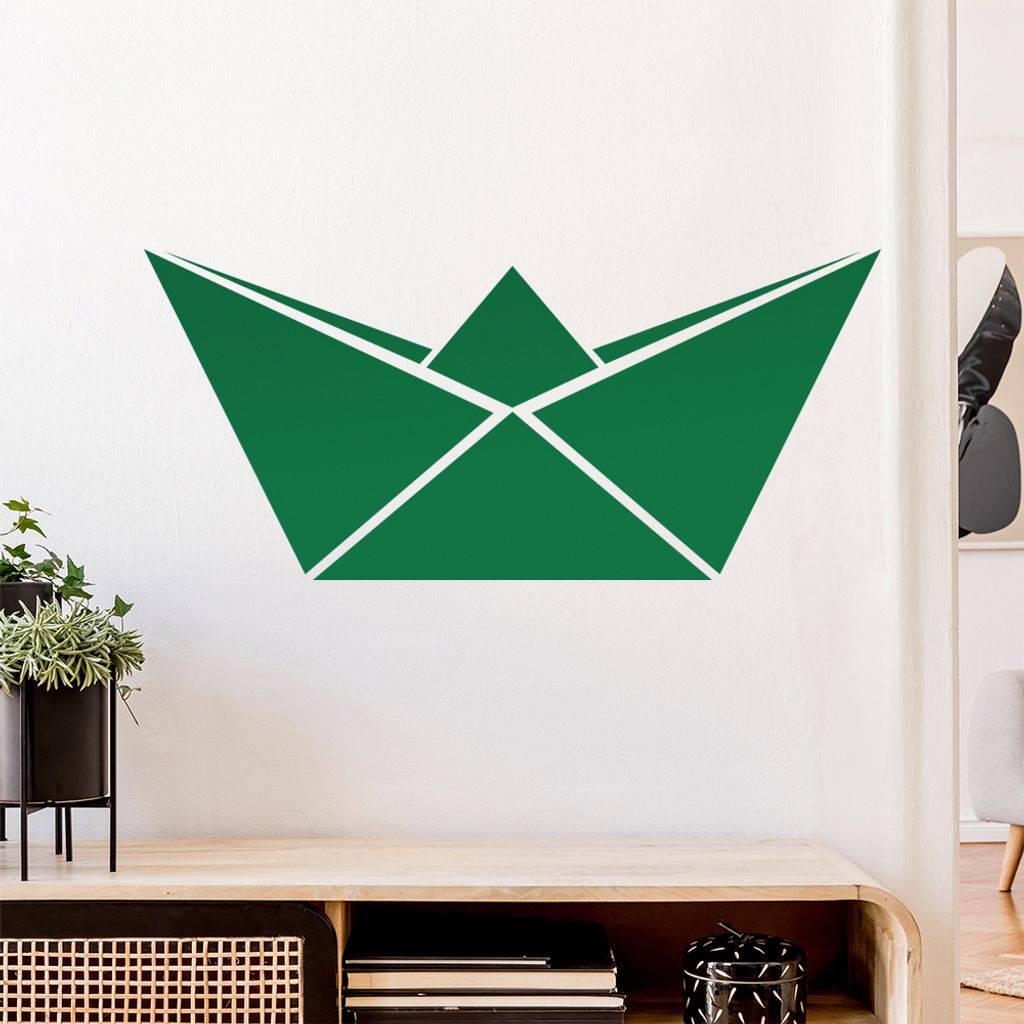 Papierfalten Schiffchen Wandtattoo Wandaufkleber Wall Sticker - Dekoration, Küche, Wohnzimmer, Schlafzimmer, Badezimmer