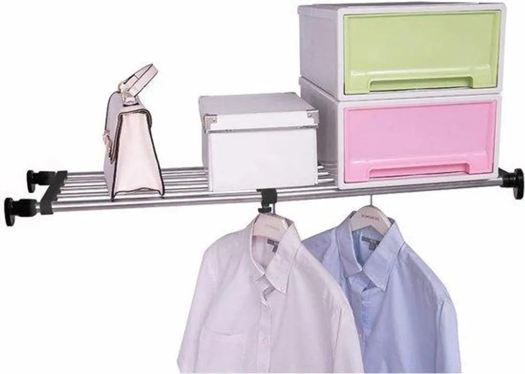 Étagère de cuisine et salle de bain noire réglable 60-80 cm métal