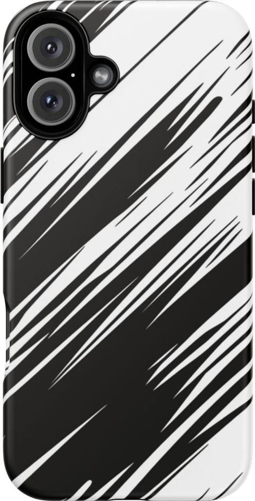 Dynamisches Schwarz-Weiß-Speedlines-Muster – Hülle Kompatibel mit iPhone 16 Plus