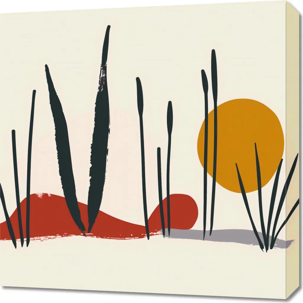 Quadro 60x60 cm Canne al Tramonto - Stampa su Tela Canvas Moderna
