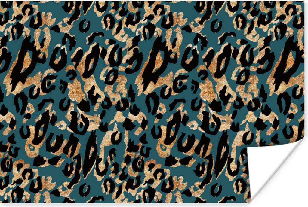 MuchoWow Poster Panther - Tiermuster - Braun 90x60 cm - Schlafzimmer