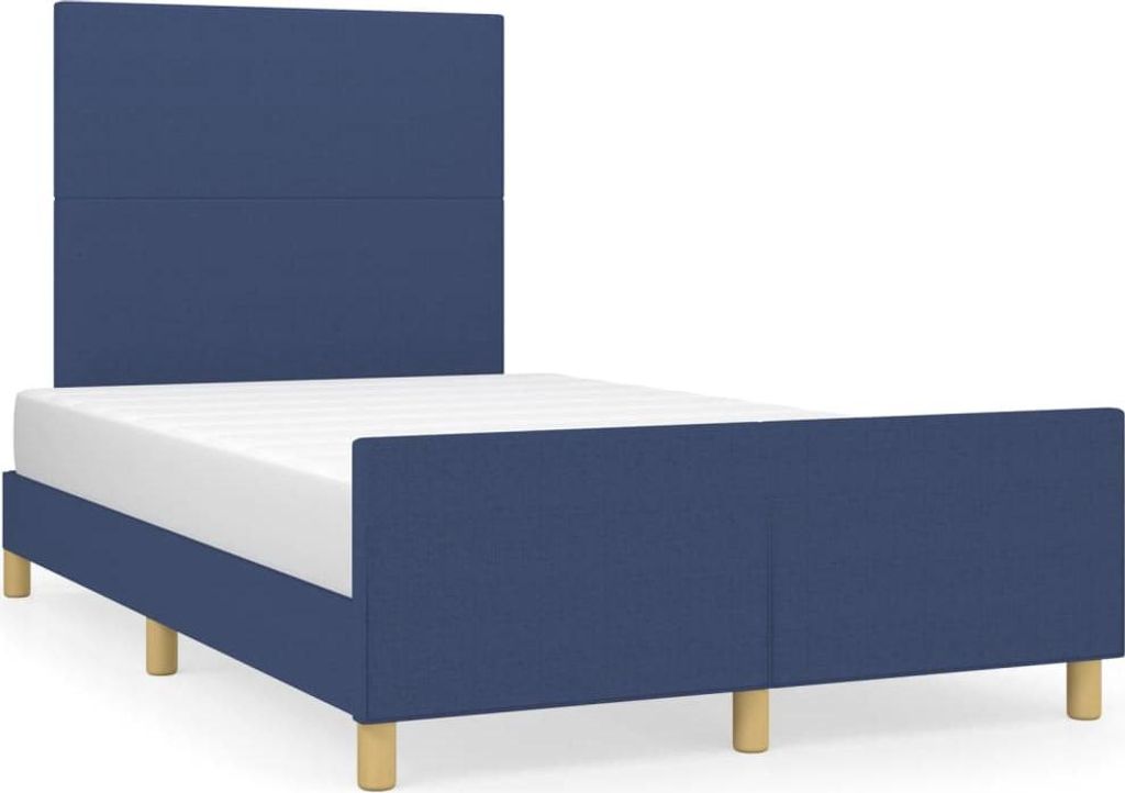 vidaXL Bettgestell ohne Matratze Blau 120x200 cm Stoff