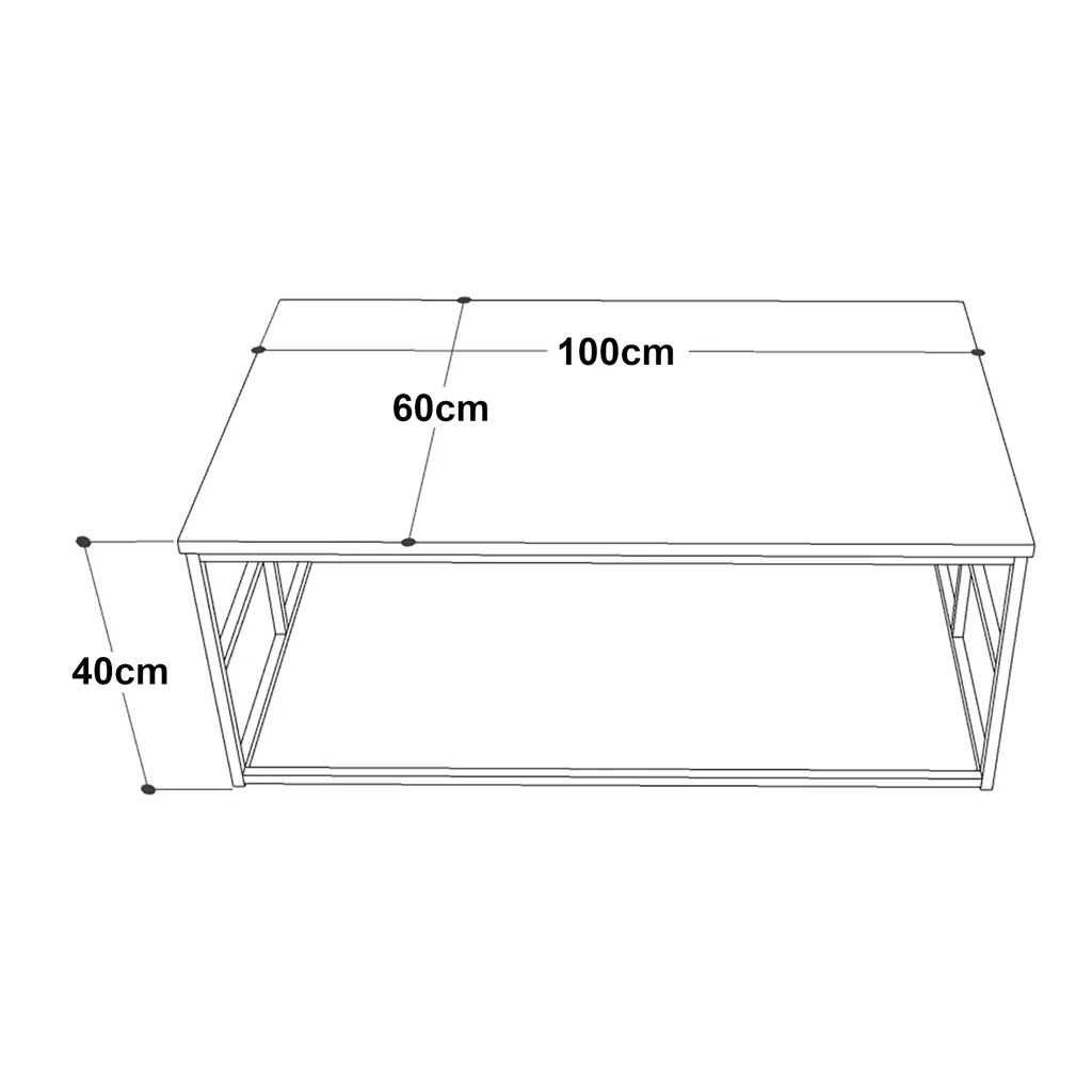 Table basse robuste et stable aspect chêne pour salon moderne Velendi - 4