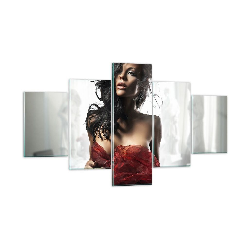 Bilder auf glas - Schönheit Körper Kleid Eleganz - 125x70cm - Glasbilder - Wandbilder - Kunstdruck - zum Aufhängen bereit - Wanddekoration aus G...
