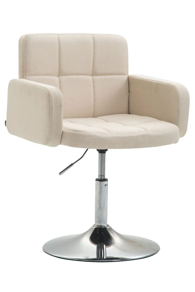 Fauteuil Lounge Pivotant Los Angeles Crème en Tissu avec Assise Confort
