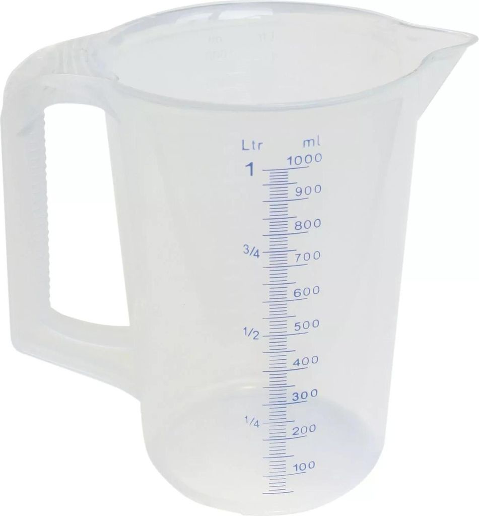 SCHNEIDER Messbecher mit blauer Skala und ml-Einteilung, Inhalt: 1,00 Liter