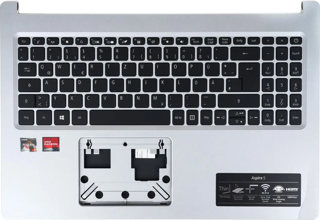 Top Case Acer Aspire A515-45 N18Q13 et châssis bas robuste en argent