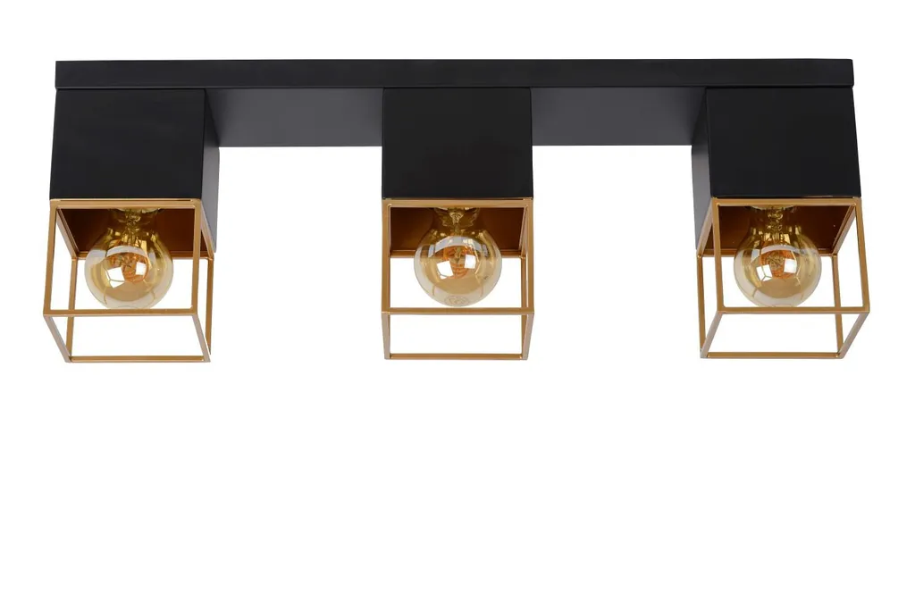 Plafonnier Gloss E27 40W RIXT 21120/03/30 - Luminaire design noir et or