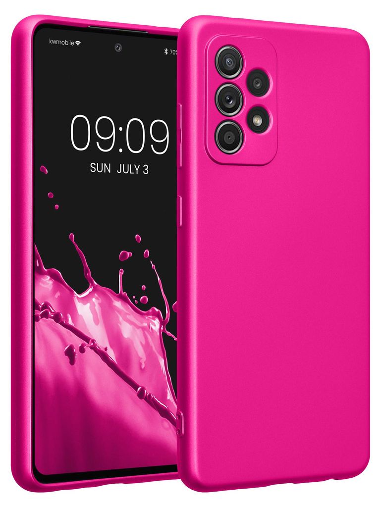 kwmobile Handyhülle für Samsung Galaxy A52 / A52 5G / A52s 5G Hülle - weiche Silikon Case metallisch schimmernd - Schutzhülle Cover - Metallic ...
