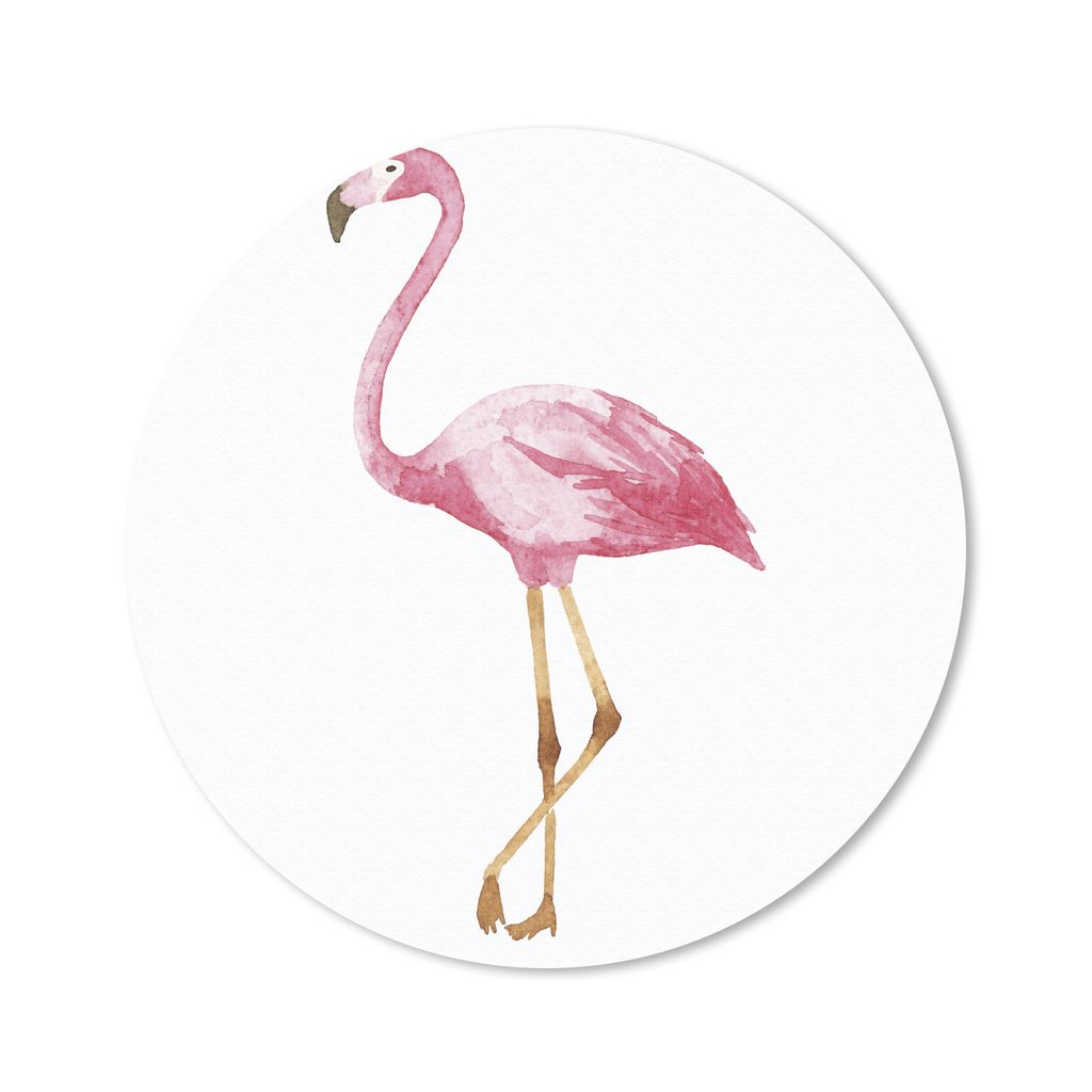 MuchoWow Mauspad Mousepad Flamingo - Aquarell - Rosa 20x20 cm - Mousepads - Maus Mat - Pad - Mausunterlage - Schreibtischmatte