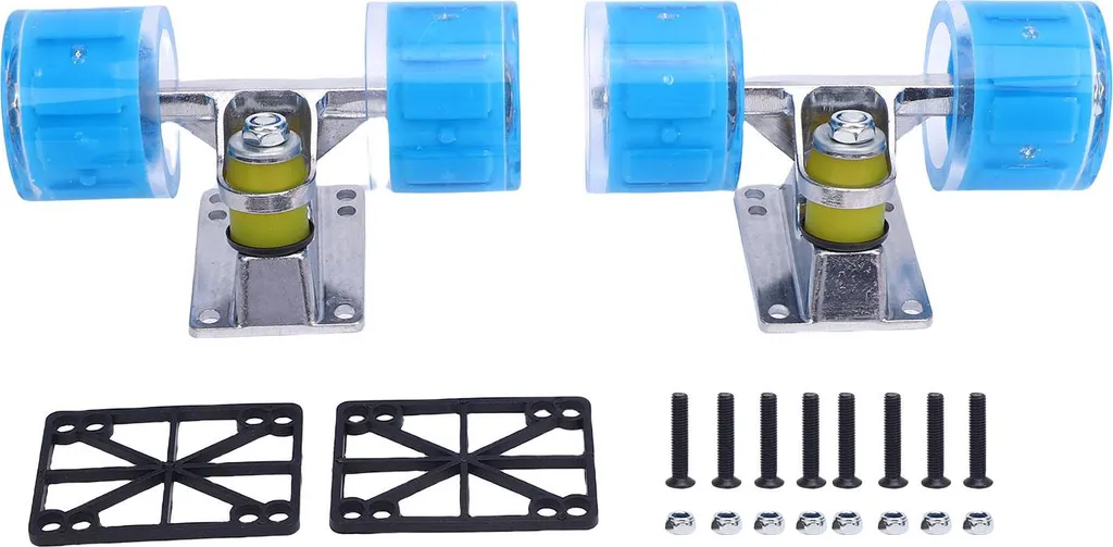 Kit complet trucks et roues de cruiser en alliage aluminium bleu robuste