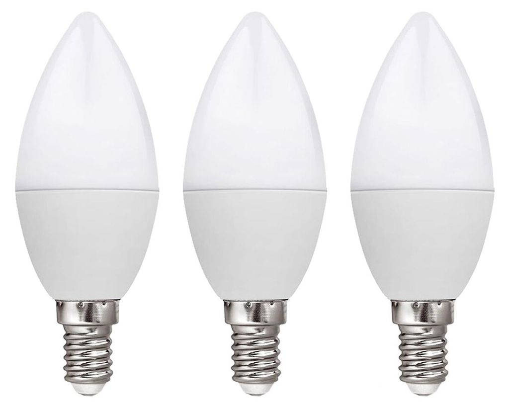 Kobi LED-Kerzenlampe E14 8,5 W - 806 lm - 4000 K - 230 V - Für Flur, WC oder Spiegelschrank - 3 Stück