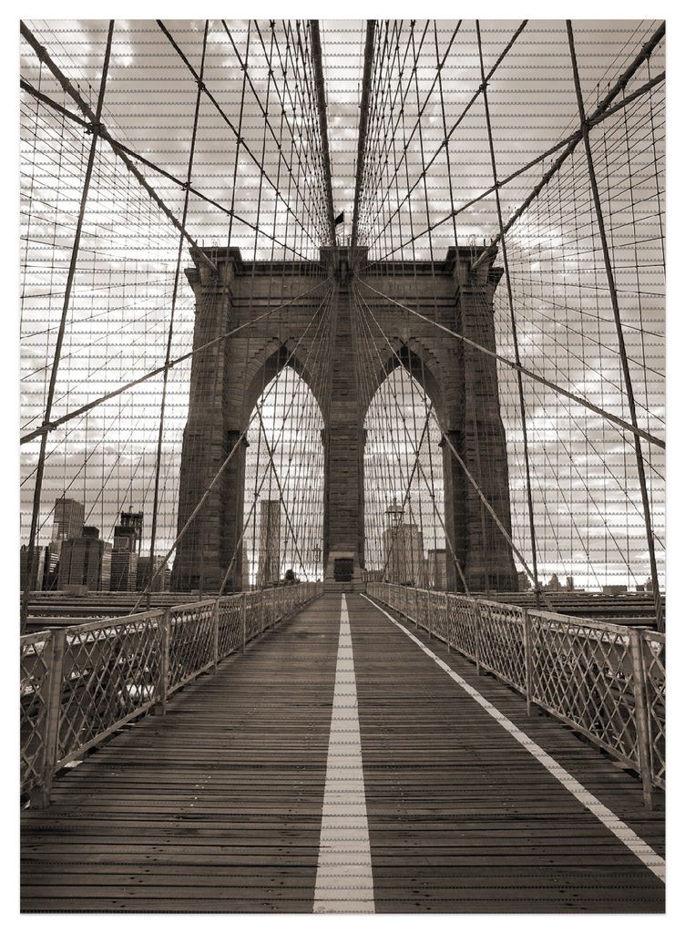 Wallario Duschmatte Antirutschmatte Badmatte Fußmatte Brooklyn Bridge in New York, Größe ca. 90 x 65 cm