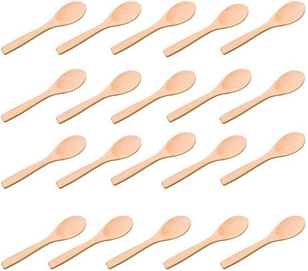 Holzlöffel-Sets - 20 Stück handgefertigte Holz-Essen-, Kaffe- und Kräuterlöffel für Kinder und den täglichen Gebrauch bei Eis, Honig, Kaffee,...