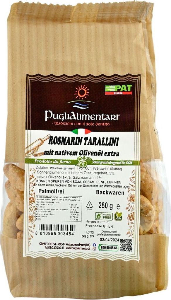 Tarallini Tradizionali mit Rosmarin, Taralli al Rosmarino, Produktbild 